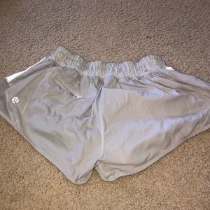 White Grey Lululemon Hotty Hot Shorts !